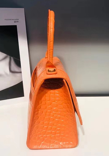 Bonnie Croc Leather Shoulder Bag Orange