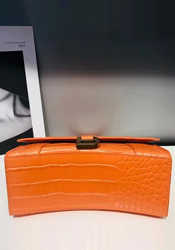 Bonnie Croc Leather Shoulder Bag Orange