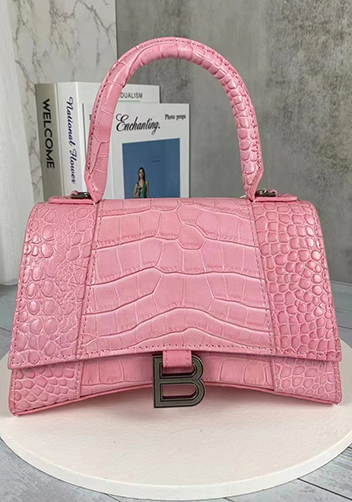 Bonnie Croc Leather Shoulder Bag Pink