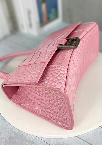 Bonnie Croc Leather Shoulder Bag Pink