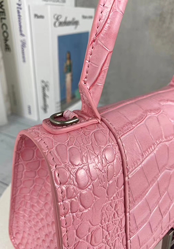 Bonnie Croc Leather Shoulder Bag Pink