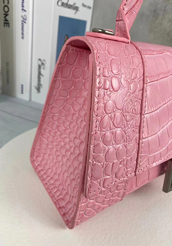 Bonnie Croc Leather Shoulder Bag Pink