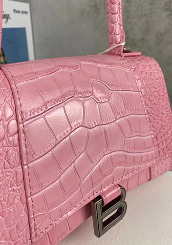 Bonnie Croc Leather Shoulder Bag Pink