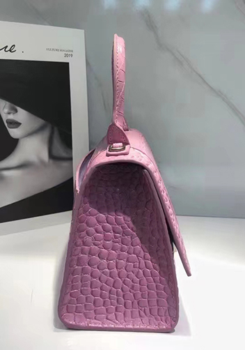 Bonnie Croc Leather Shoulder Bag Purple