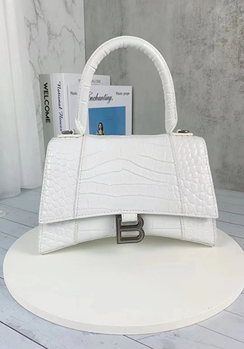 Bonnie Croc Leather Shoulder Bag White