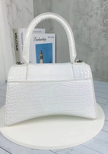 Bonnie Croc Leather Shoulder Bag White