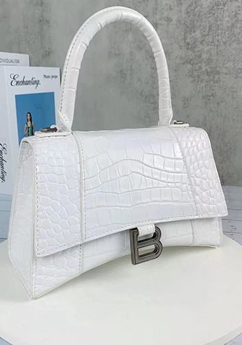 Bonnie Croc Leather Shoulder Bag White