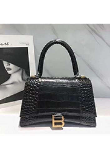 Bonnie Croc Leather Shoulder Mini Bag Black