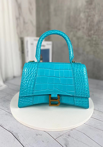 Bonnie Croc Leather Shoulder Mini Bag Blue