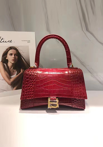 Bonnie Croc Leather Shoulder Mini Bag Burgundy