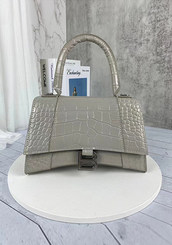 Bonnie Croc Leather Shoulder Mini Bag Grey