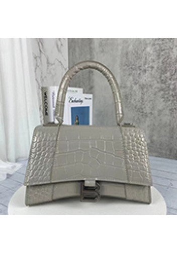 Bonnie Croc Leather Shoulder Mini Bag Grey