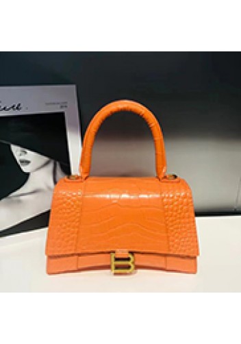 Bonnie Croc Leather Shoulder Mini Bag Orange