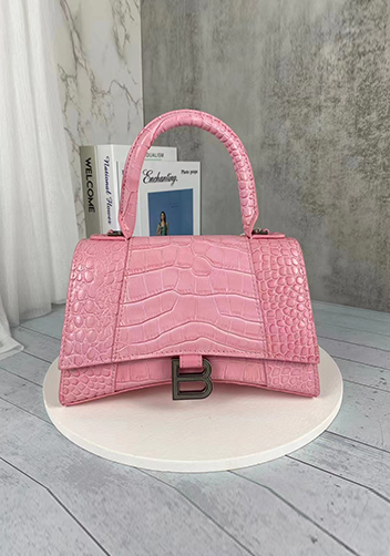 Bonnie Croc Leather Shoulder Mini Bag Pink