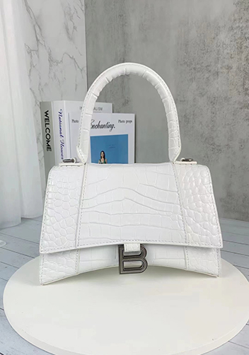 Bonnie Croc Leather Shoulder Mini Bag White