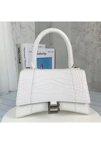 Bonnie Croc Leather Shoulder Mini Bag White