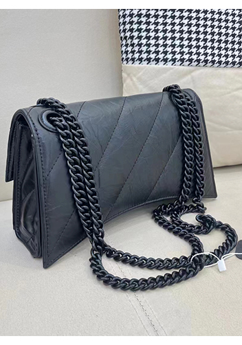 Bonnie Leather Small Chain Shoulder Bag Black