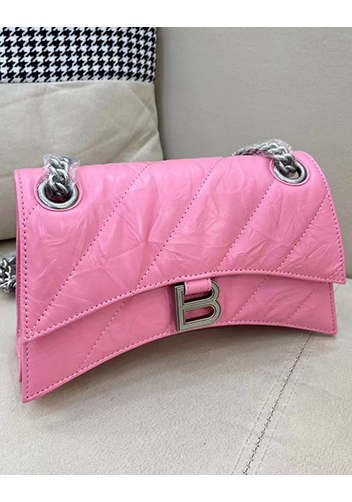 Bonnie Leather Small Chain Shoulder Bag Pink