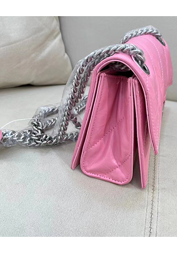 Bonnie Leather Small Chain Shoulder Bag Pink