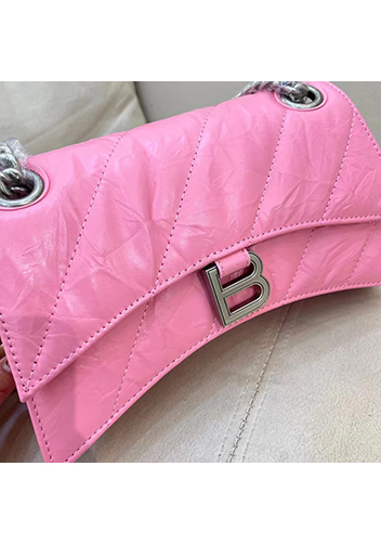 Bonnie Leather Small Chain Shoulder Bag Pink