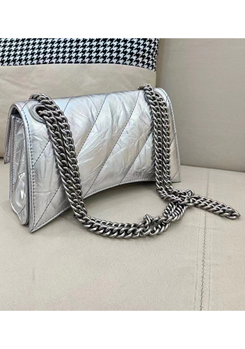 Bonnie Leather Small Chain Shoulder Bag Silver