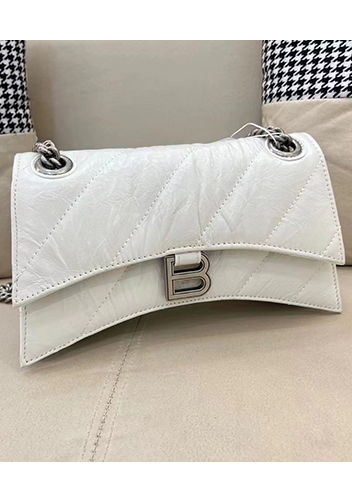 Bonnie Leather Small Chain Shoulder Bag White