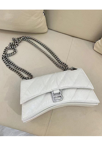 Bonnie Leather Small Chain Shoulder Bag White