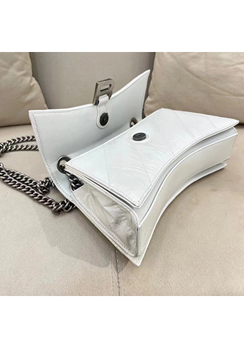 Bonnie Leather Small Chain Shoulder Bag White