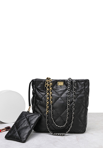 Adele Lilia Shoulder Bag Rectangular Hardware Black