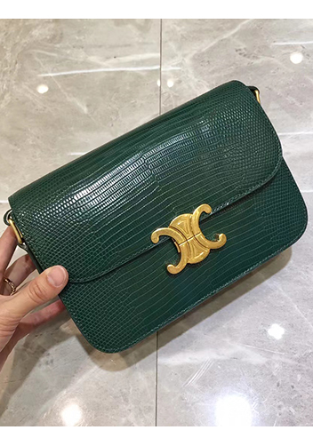 Yuga Lizard Leather Bag Green