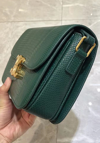 Yuga Lizard Leather Bag Green