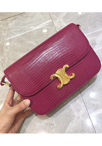 Yuga Lizard Leather Bag Plum Purple