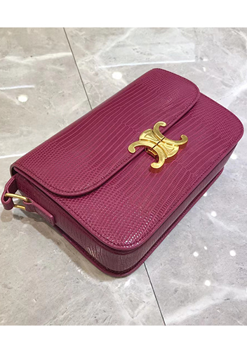 Yuga Lizard Leather Bag Plum Purple