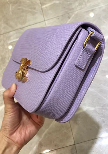 Yuga Lizard Leather Bag Purple