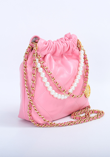 Adela Small Leather Handbag Pearl Pink