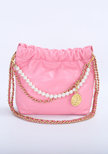 Adela Small Leather Handbag Pearl Pink