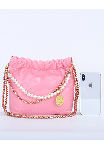 Adela Small Leather Handbag Pearl Pink