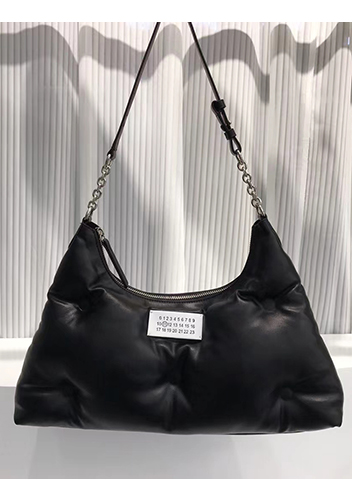 Maggie Leather Medium Shoulder Hobo Bag Black