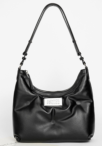 Maggie Leather Shoulder Hobo Bag Black