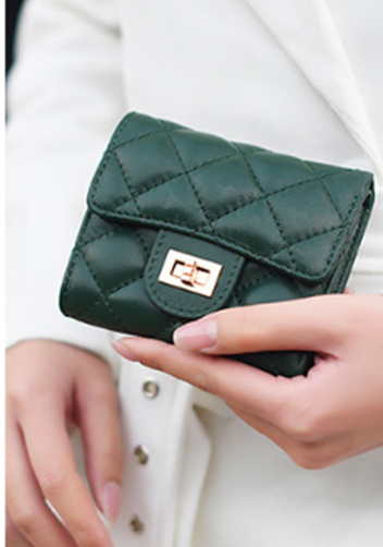 Kimberly Wallet Lambskin Leather Dark Green