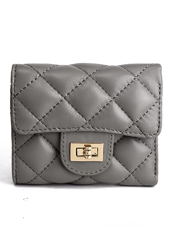 Kimberly Wallet Lambskin Leather Grey