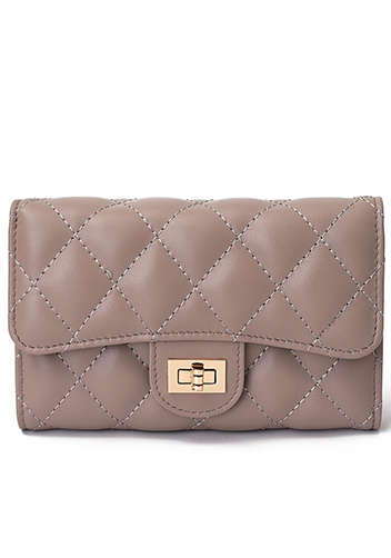 Kimberly Medium Wallet Lambskin Leather Milk Tea