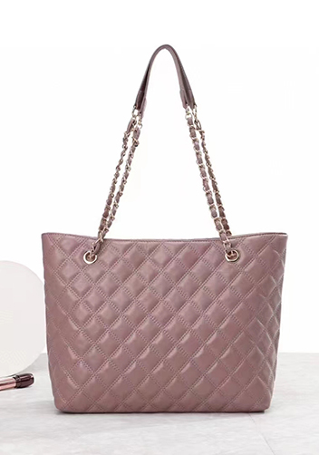 Adele Lambskin Chain Shoulder Tote Bag Pink