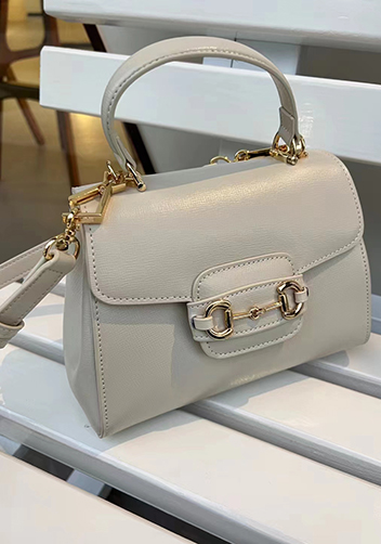 Alicia Leather Top Handle Shoulder Bag Cream