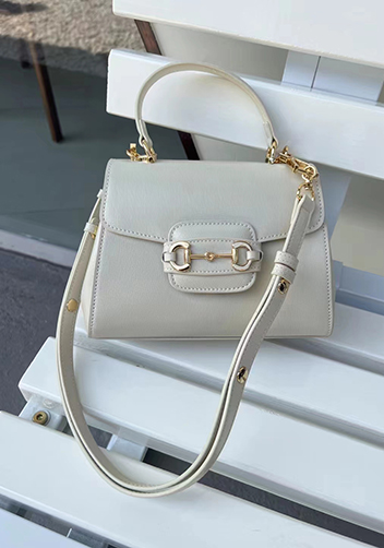 Alicia Leather Top Handle Shoulder Bag Cream