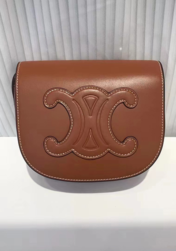 Yuga Leather Saddle Shoulder Small Bag Brown