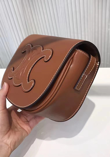 Yuga Leather Saddle Shoulder Small Bag Brown