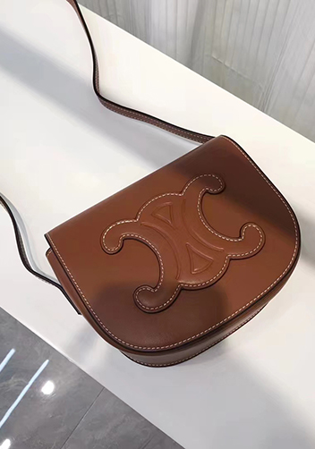 Yuga Leather Saddle Shoulder Small Bag Brown