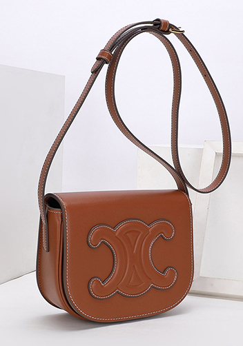 Yuga Leather Saddle Shoulder Small Bag Brown