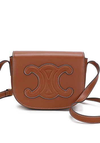 Yuga Leather Saddle Shoulder Small Bag Brown